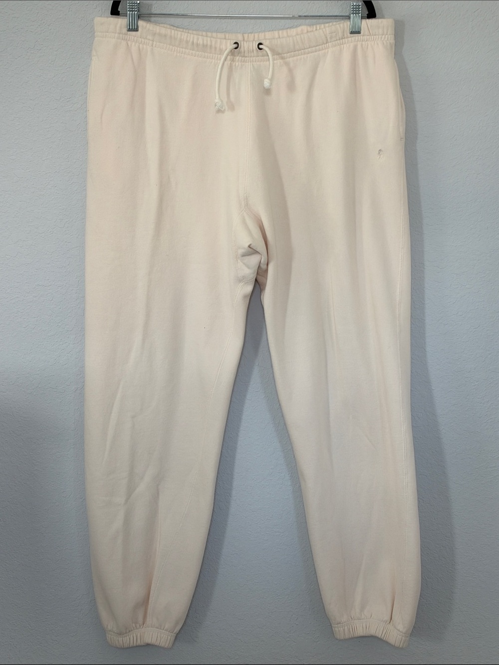 Polo Ralph Lauren Men's XL Cream Fleece Jogger Sweatpants Cotton Blend